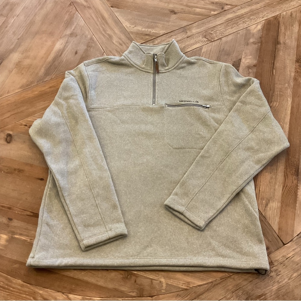 Merrell Men’s XL Beige Quarter-Zip Fleece Pullover Jacket‎